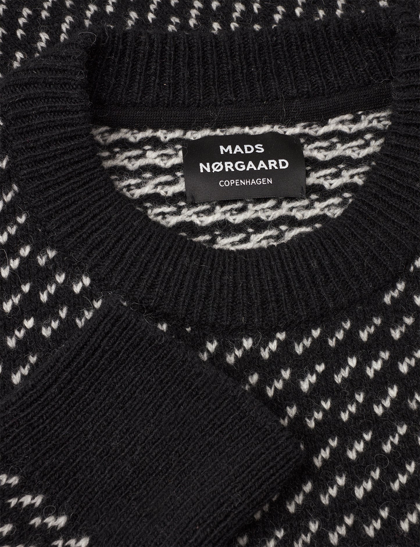 Shetland Gustav Lusekofte Knit, Black/Grey Melange