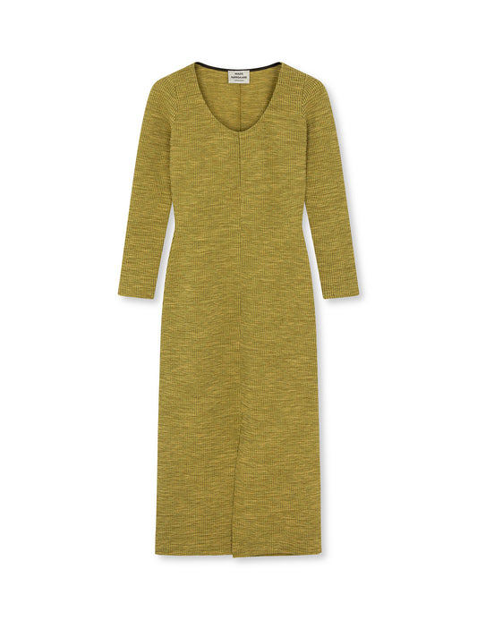 Mel Crepe Bibli Dress, Misted Yellow Melange