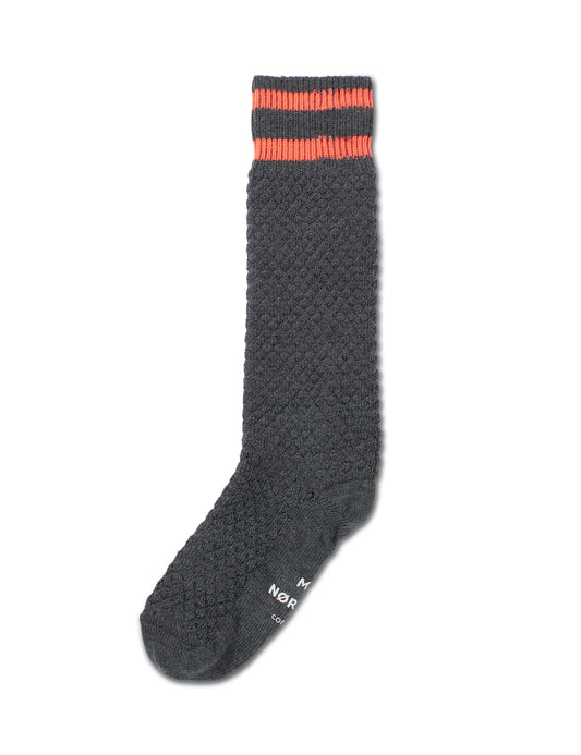 Woolen Bubble Socks, Dark Grey Melange