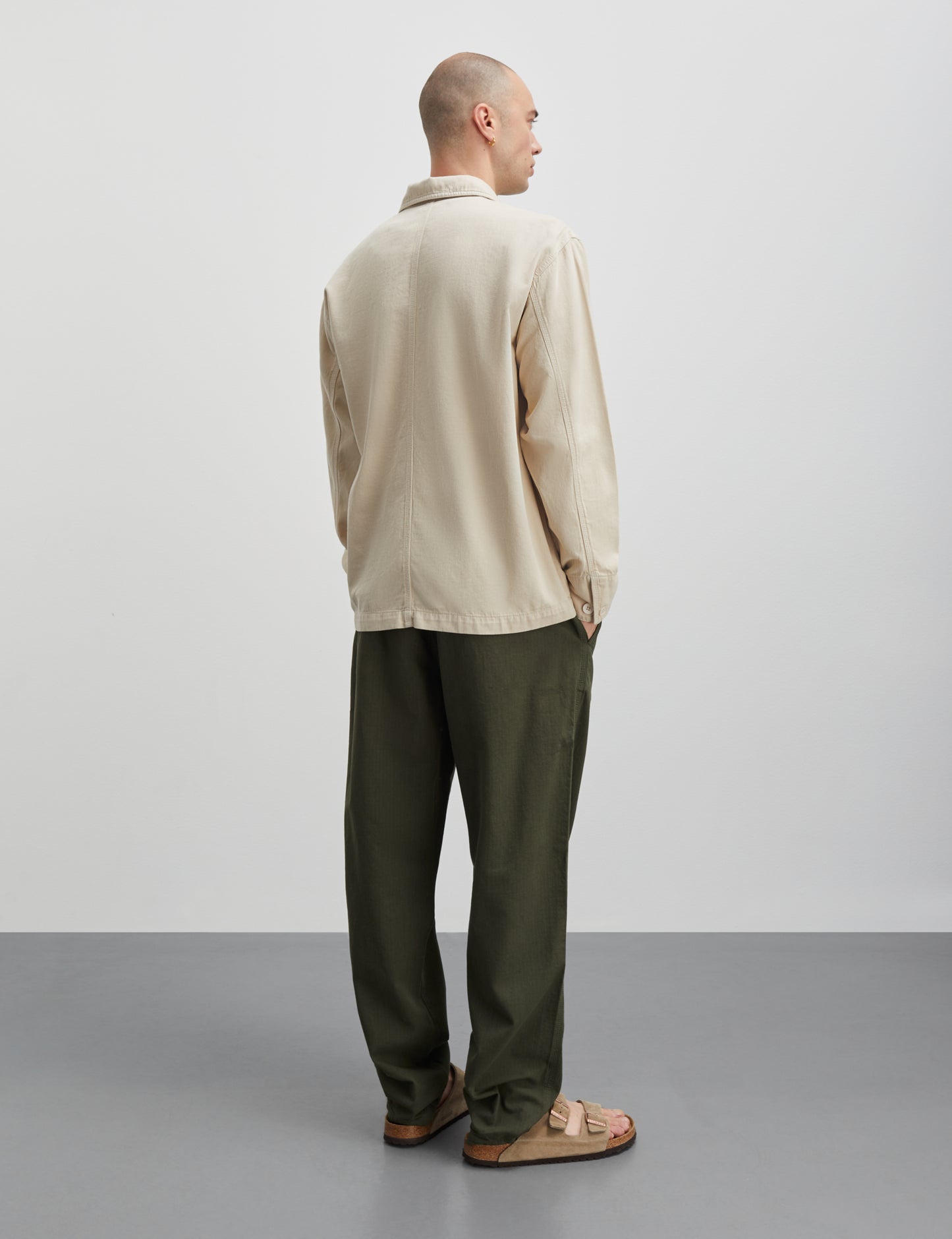 Syron Cotton Linen Chore Jacket, Oatmeal