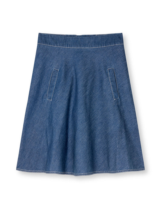 Air Denim Stelly Skirt, Mid Blue Denim