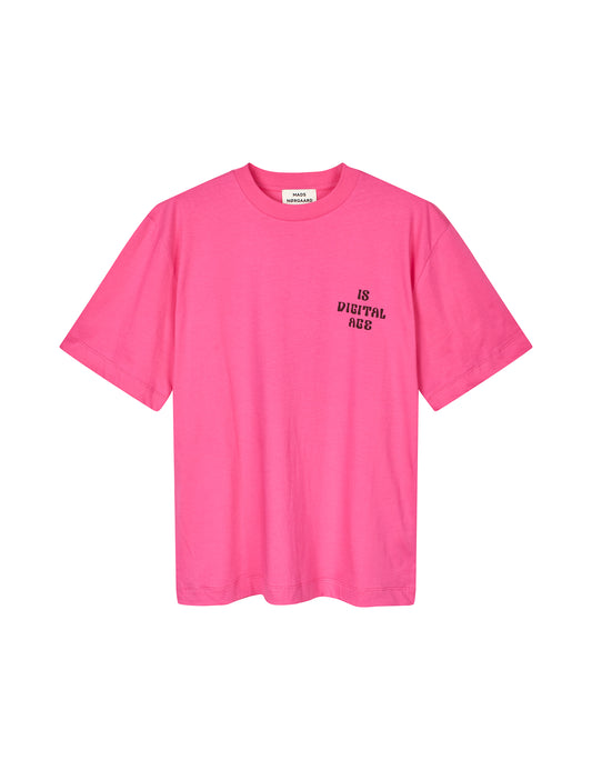Single Cotton Dassel Tee, Carmine Rose