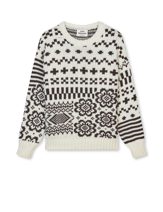 Crash Lefur Sweater, White/Black Coffee