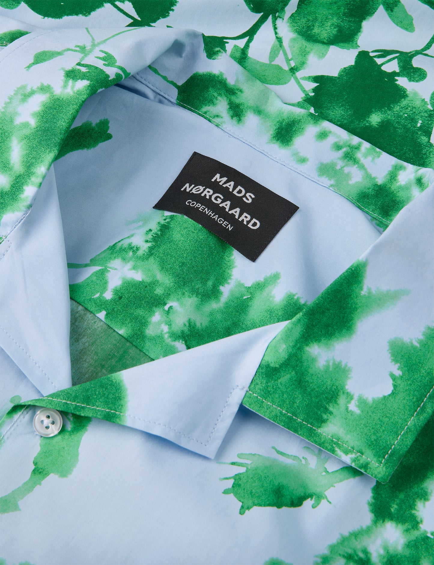 Prime Cotton Poplin Kenji AOP Shirt SS, Cashmere Blue
