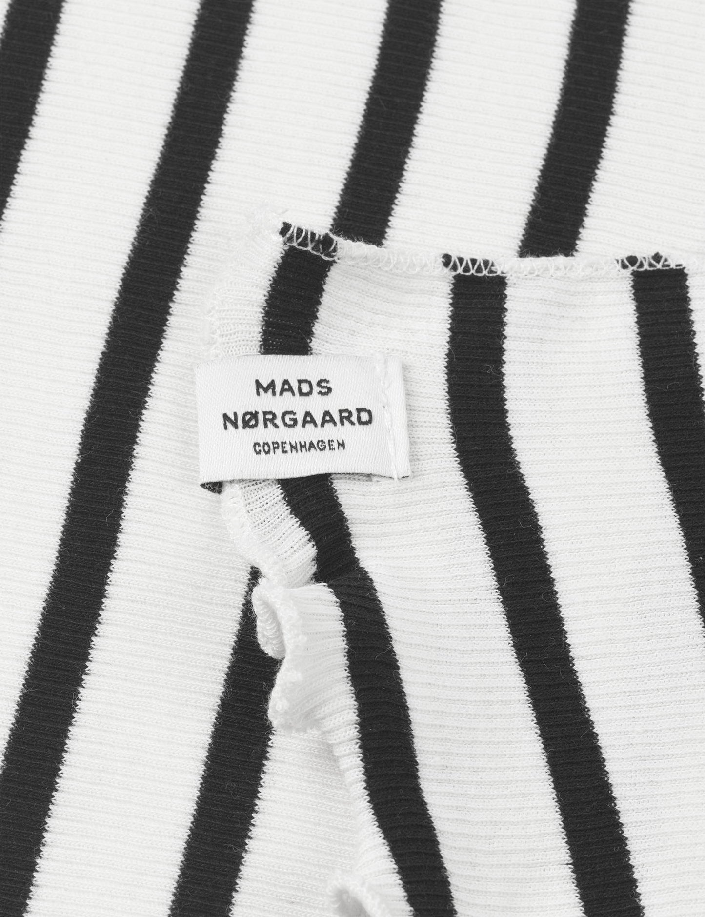 2x2 Cotton Stripe Thea Scarf, Vanilla Ice/Black