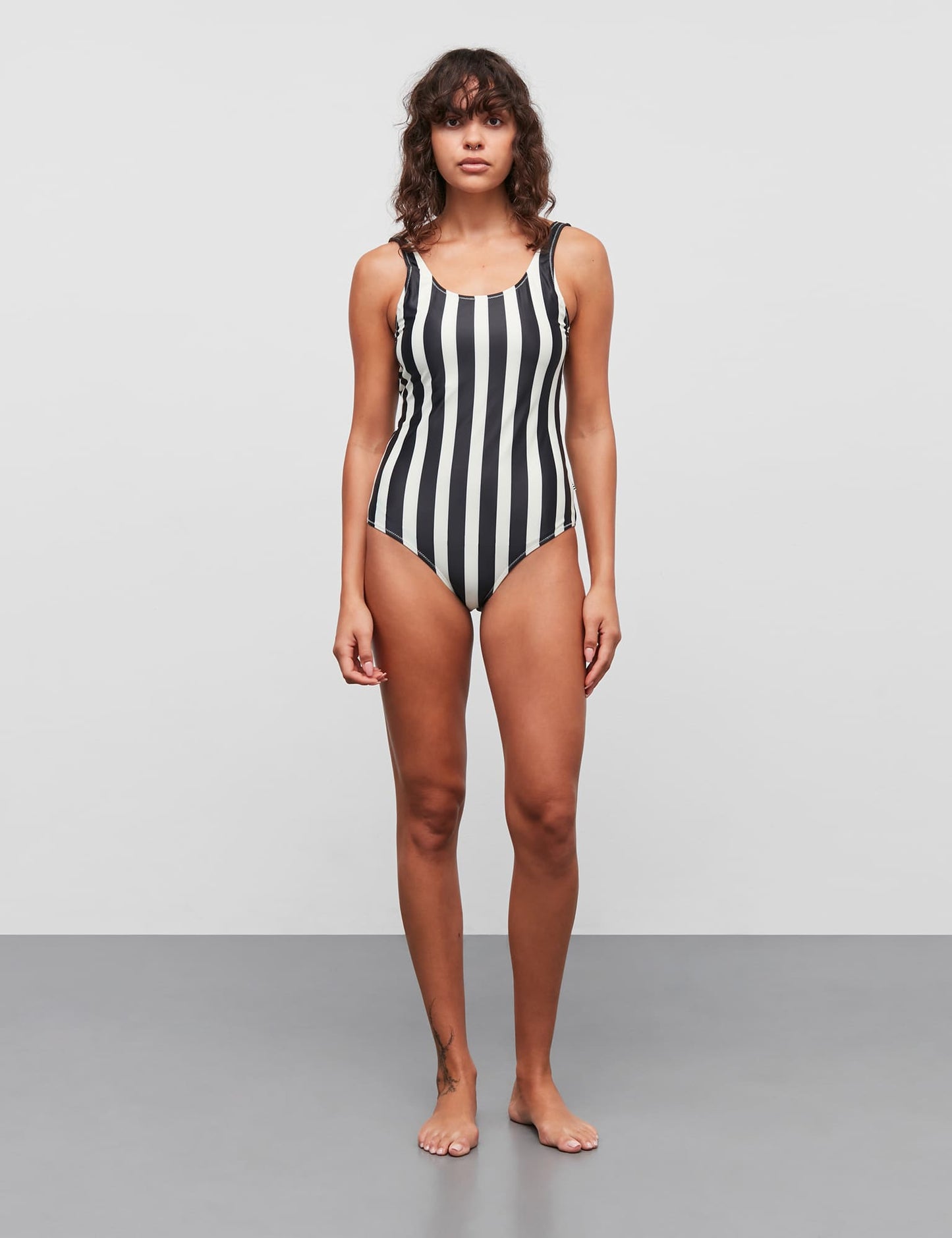 Sallee Swimsuit, Black/Vanilla Ice