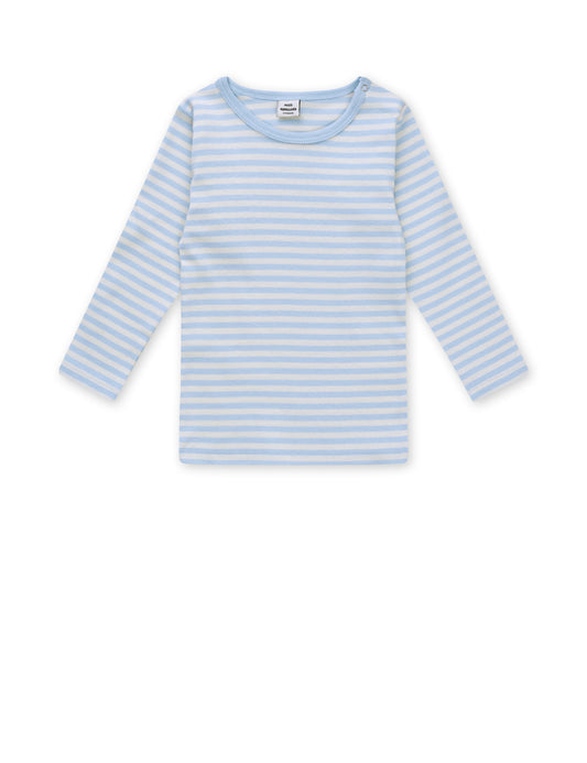 Soft Duo Striped Tobinino Tee LS, Cashmere Blue/Vanilla Ice