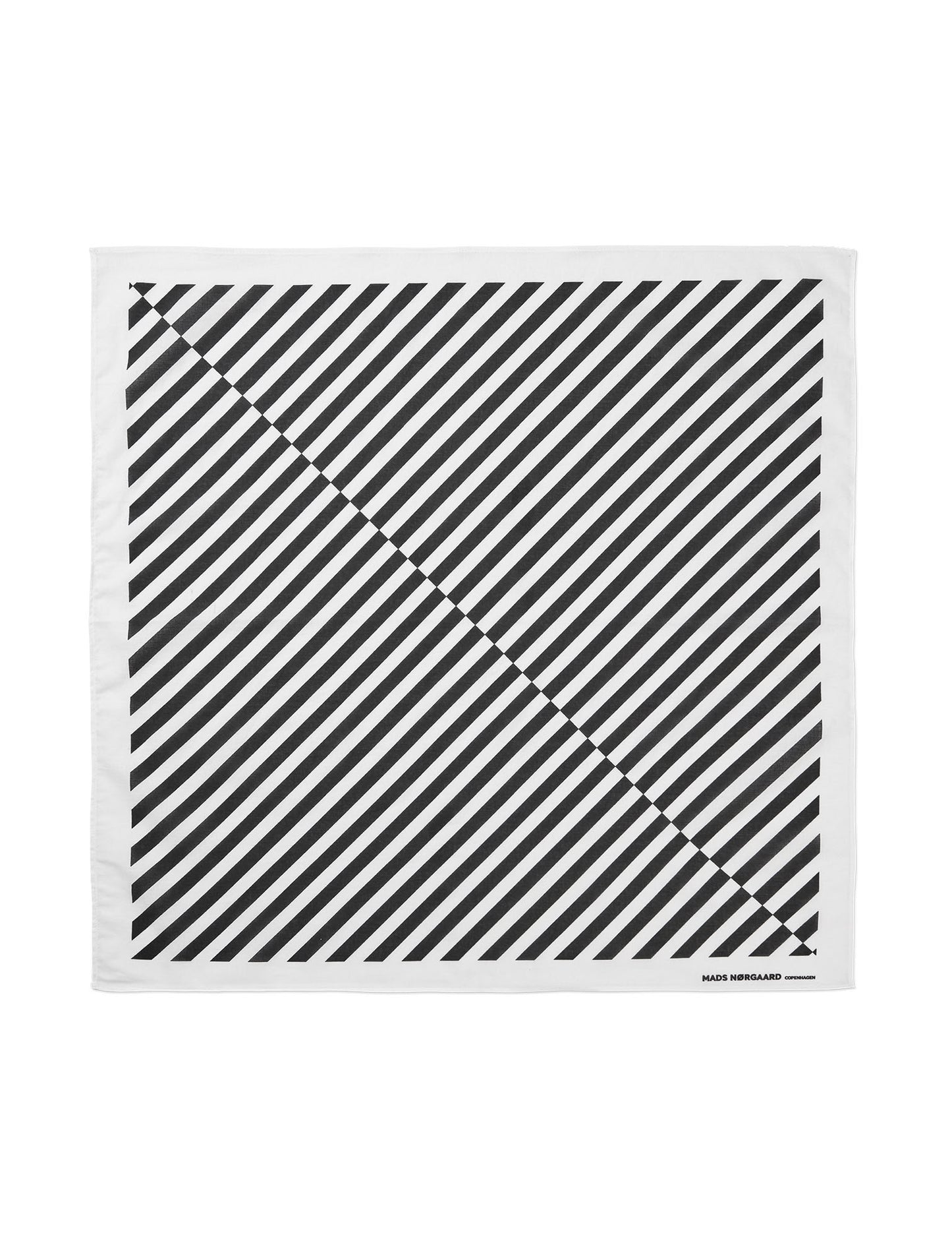 Soft Cotton Self Scarf, Black/Snow White