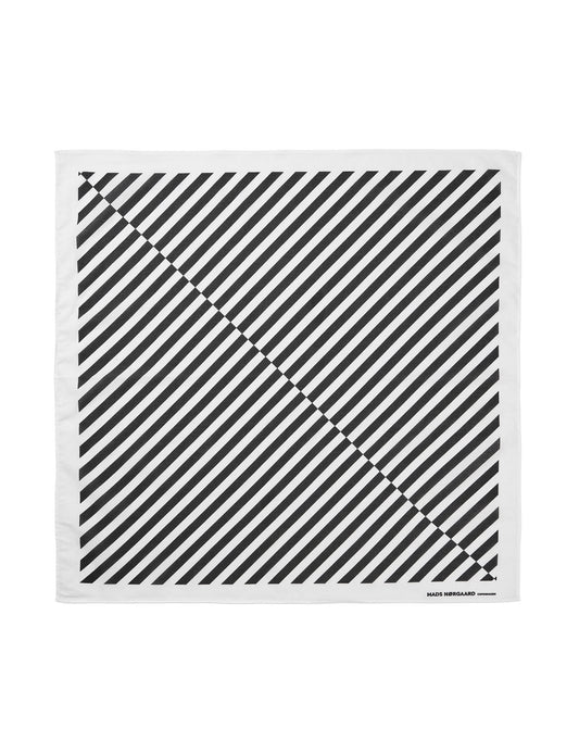 Soft Cotton Self Scarf, Black/Snow White