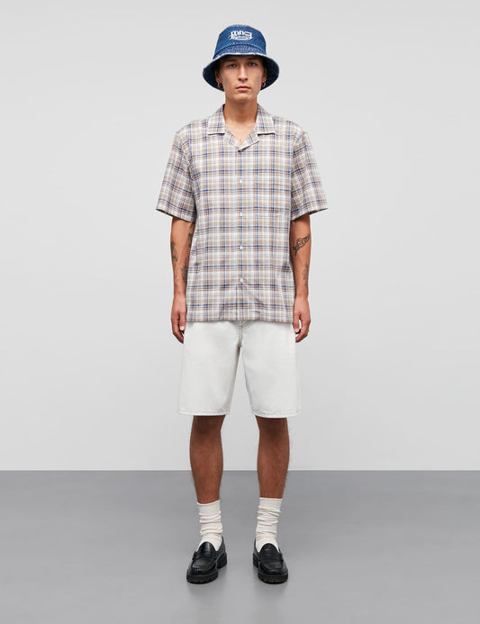 Loose Cotton Check Kenji Shirt SS, Kangaroo Check