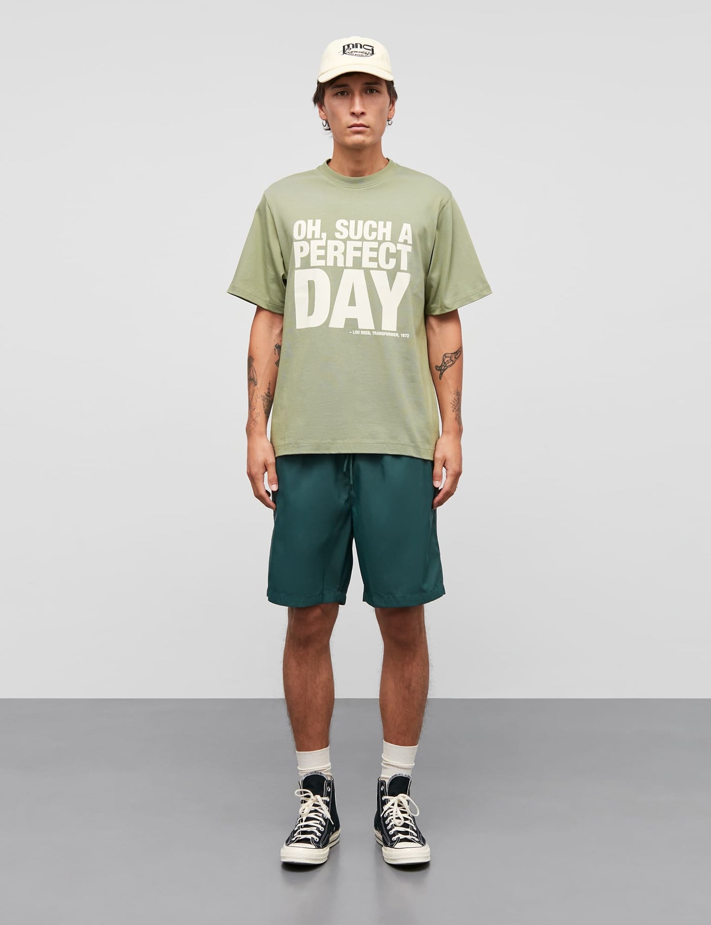 Cotton Jersey Frode Perfect Day Tee, Oil Green