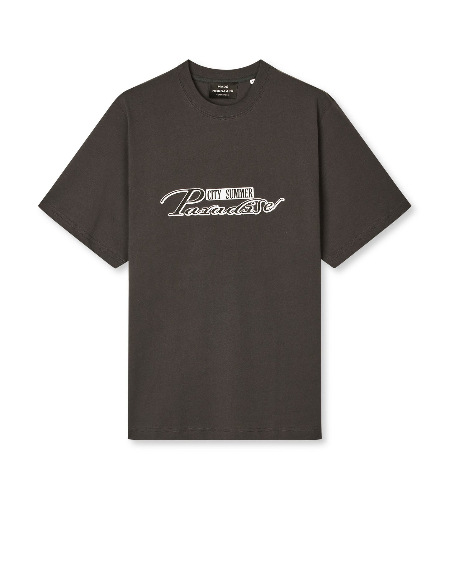 Cotton Jersey Frode Paradise Tee, Black Oyster