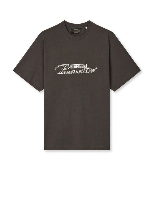 Cotton Jersey Frode Paradise Tee, Black Oyster