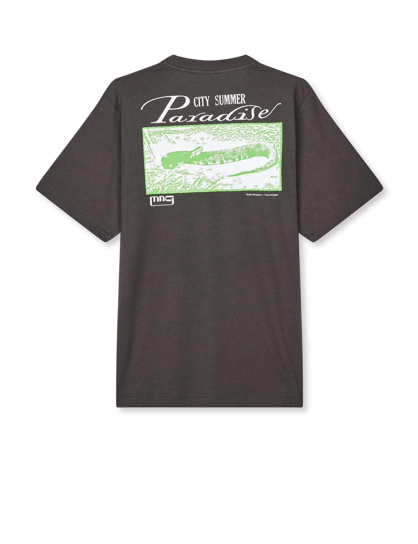 Cotton Jersey Frode Paradise Tee, Black Oyster