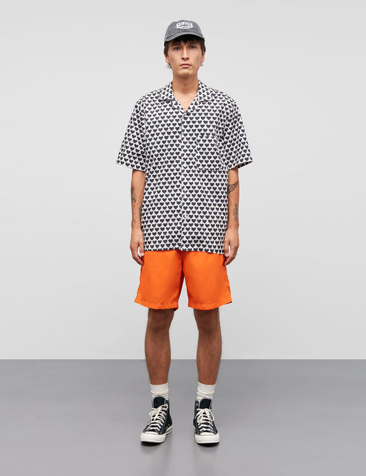 Prime Cotton Poplin Kenji Harts AOP Shirt SS, Vanilla Ice/Black