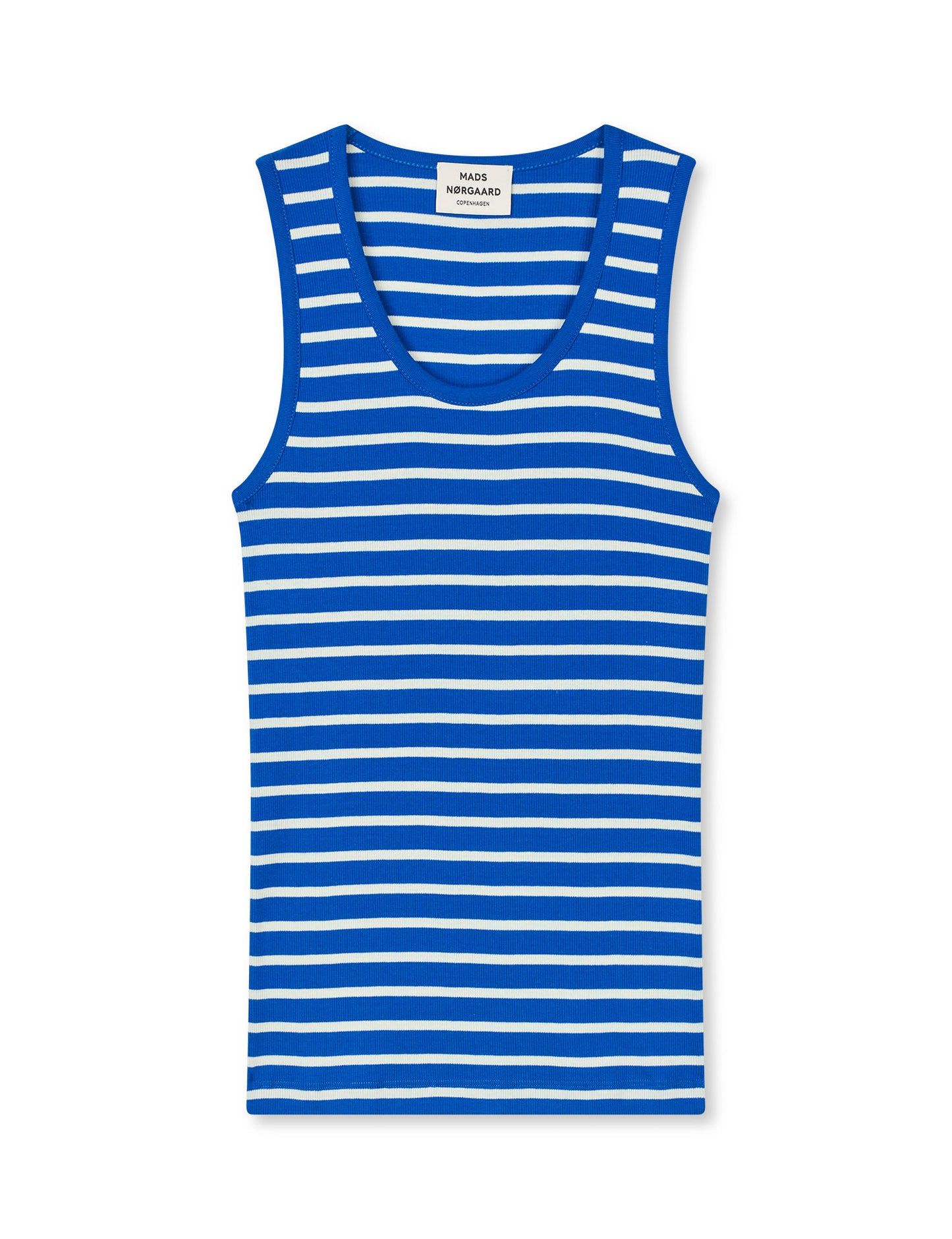 2x2 Cotton Stripe Amour Tank Top, Surf The Web/Vanilla Ice