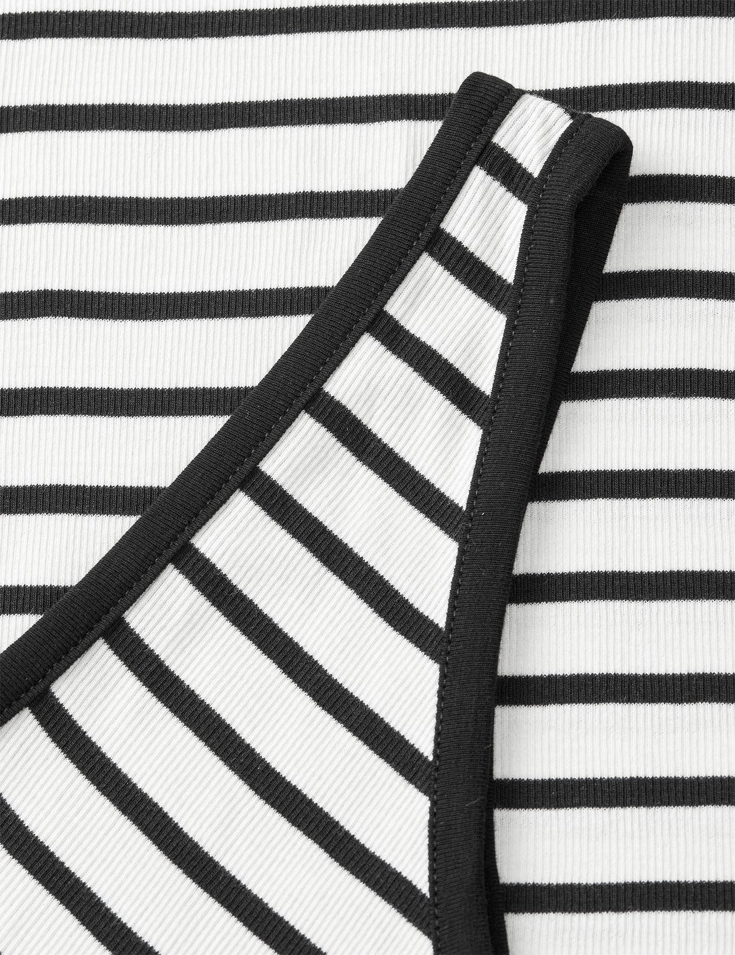 2x2 Cotton Stripe Kitty Top, Vanilla Ice/Black