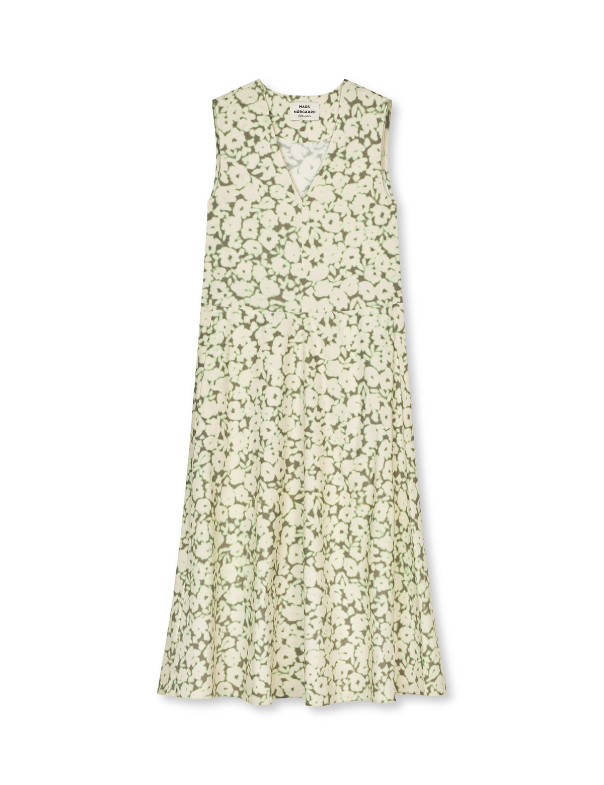 Poplinea Emsa AOP Dress, Shadow Lime Flower