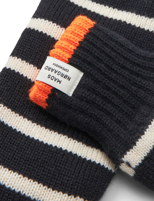 Work Wool Milo Mitten, Black/Vanilla Ice