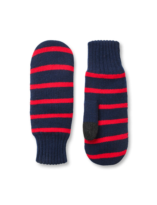 Work Wool Milo Mitten, Parisian Night/High Risk Red