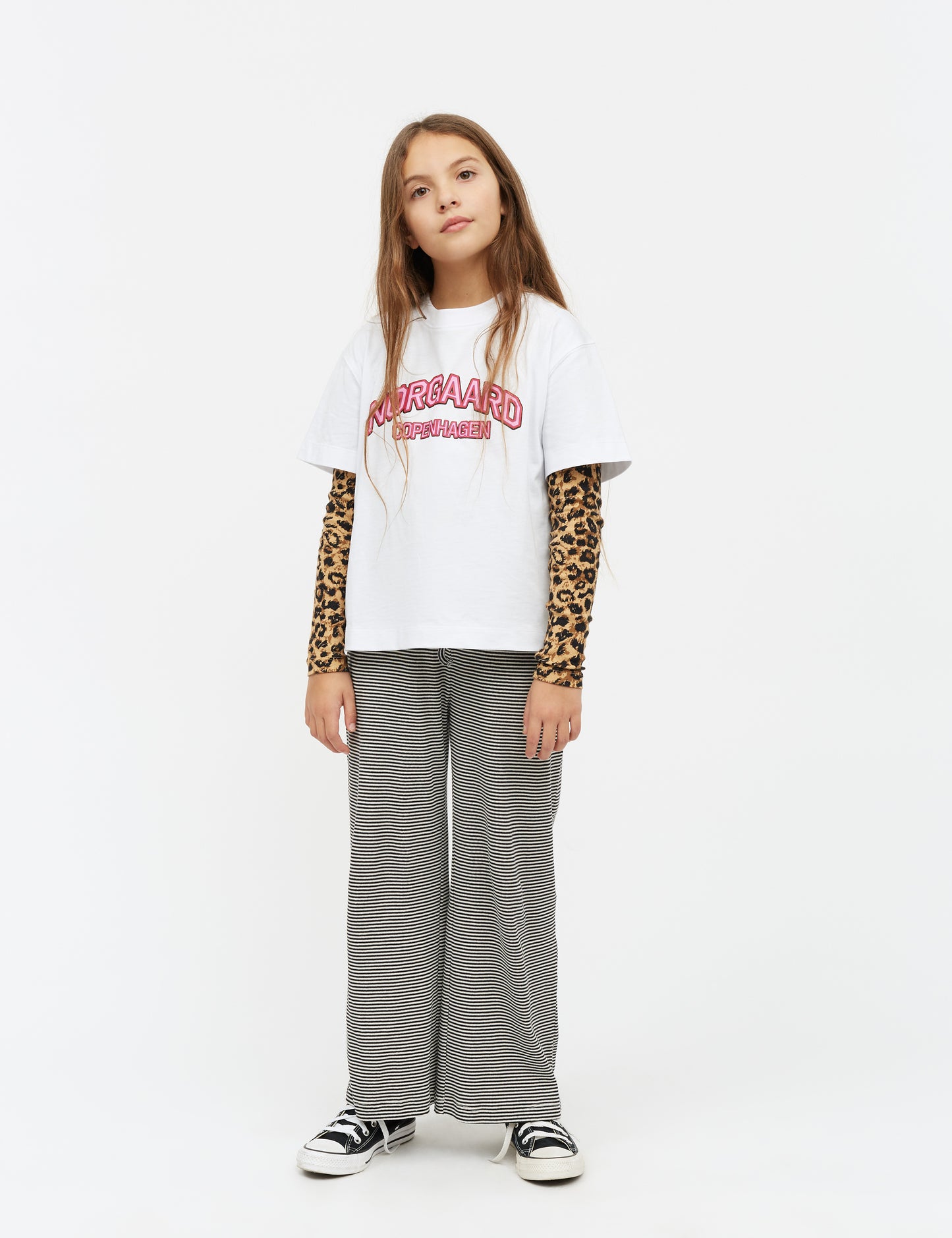 2x2 Cotton Stripe Verona Pants, Black/Vanilla Ice