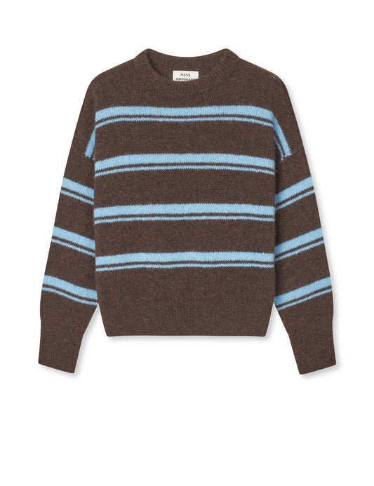 Alpaca Murphy Sweater, Demitasse/Frozen Fjord