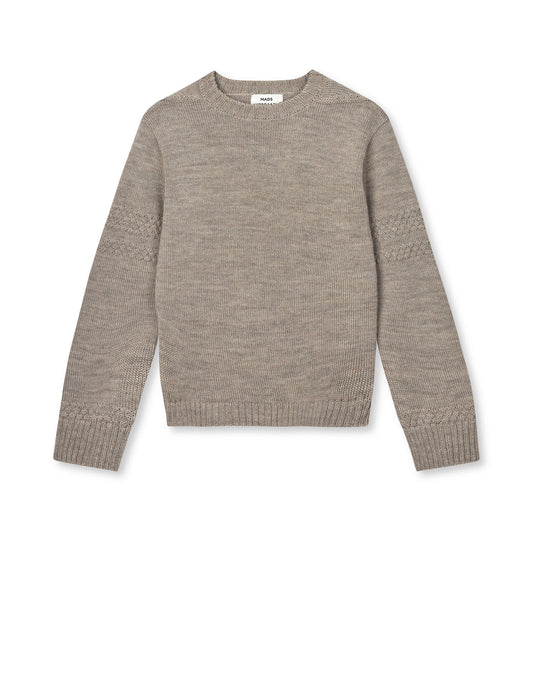 Wool Karoline Sweater, Beige Melange