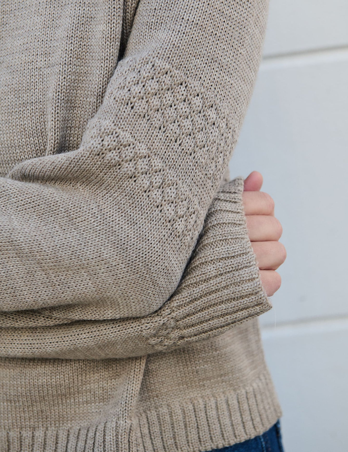 Wool Karoline Sweater, Beige Melange