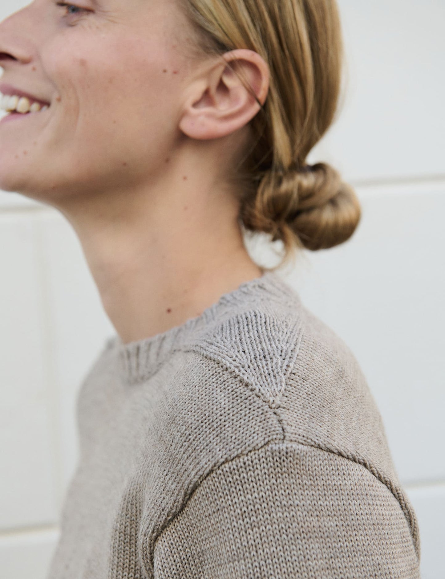 Wool Karoline Sweater, Beige Melange