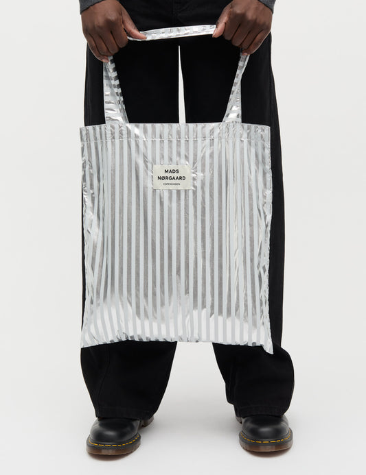 Sacky Metallic Atoma Bag, Silver