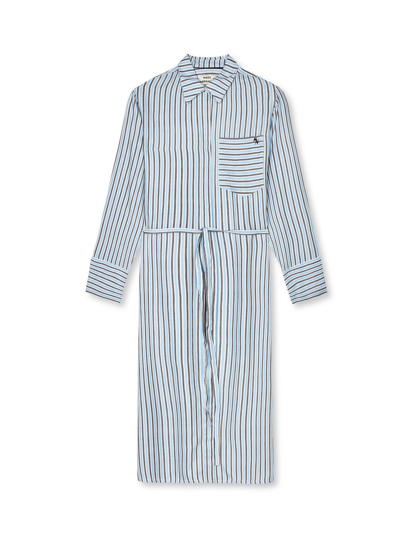 Delicate Twill Cany Dress AOP, Pinstripe AOP/Malibu Blue