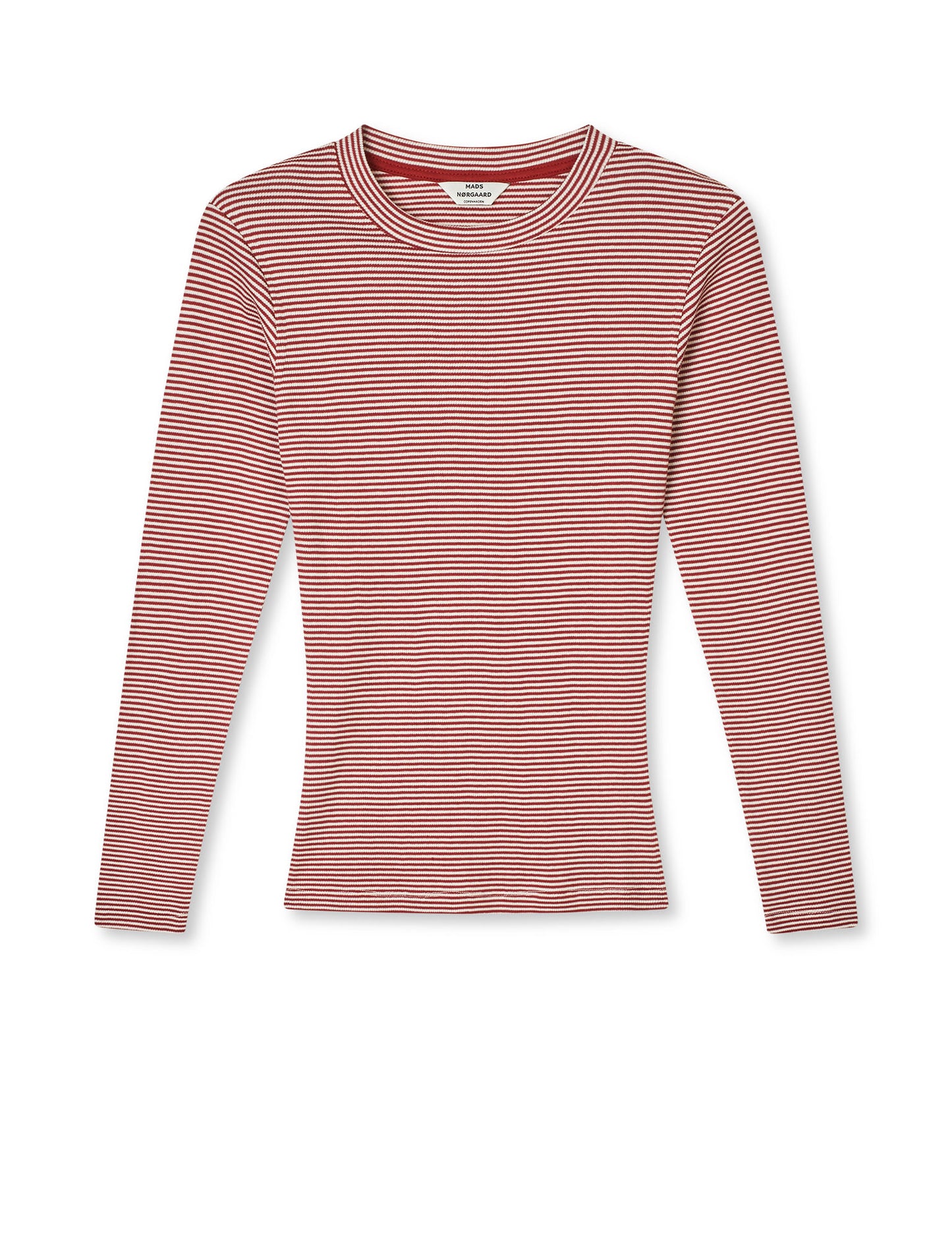 2x2 Cotton Stripe Tuba Tee LS, Winery/Vanilla Ice