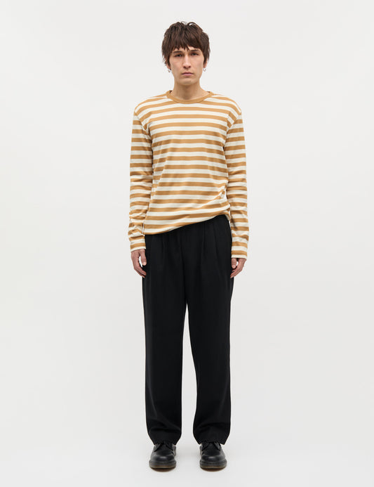 Midi Rib Tobias Tee LS, Seedpearl/Ermine