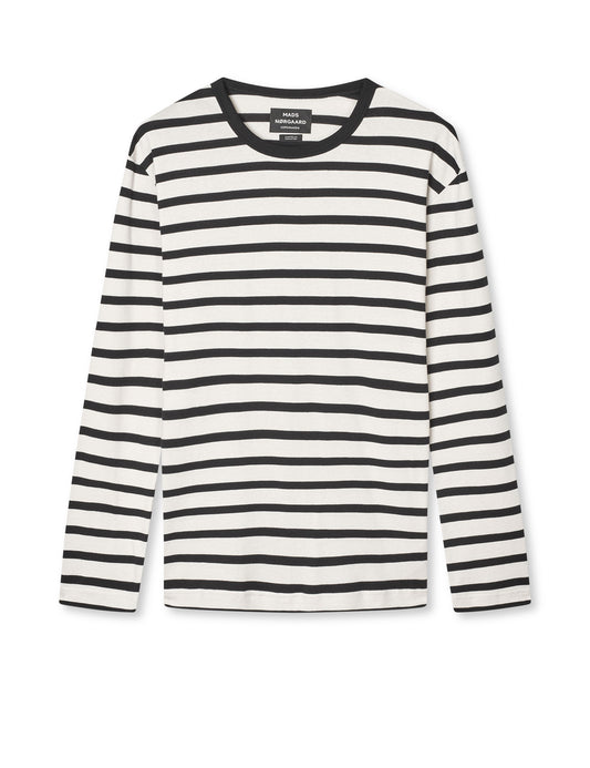 Trio Rib Tobias Tee LS, Black/Rainy Day