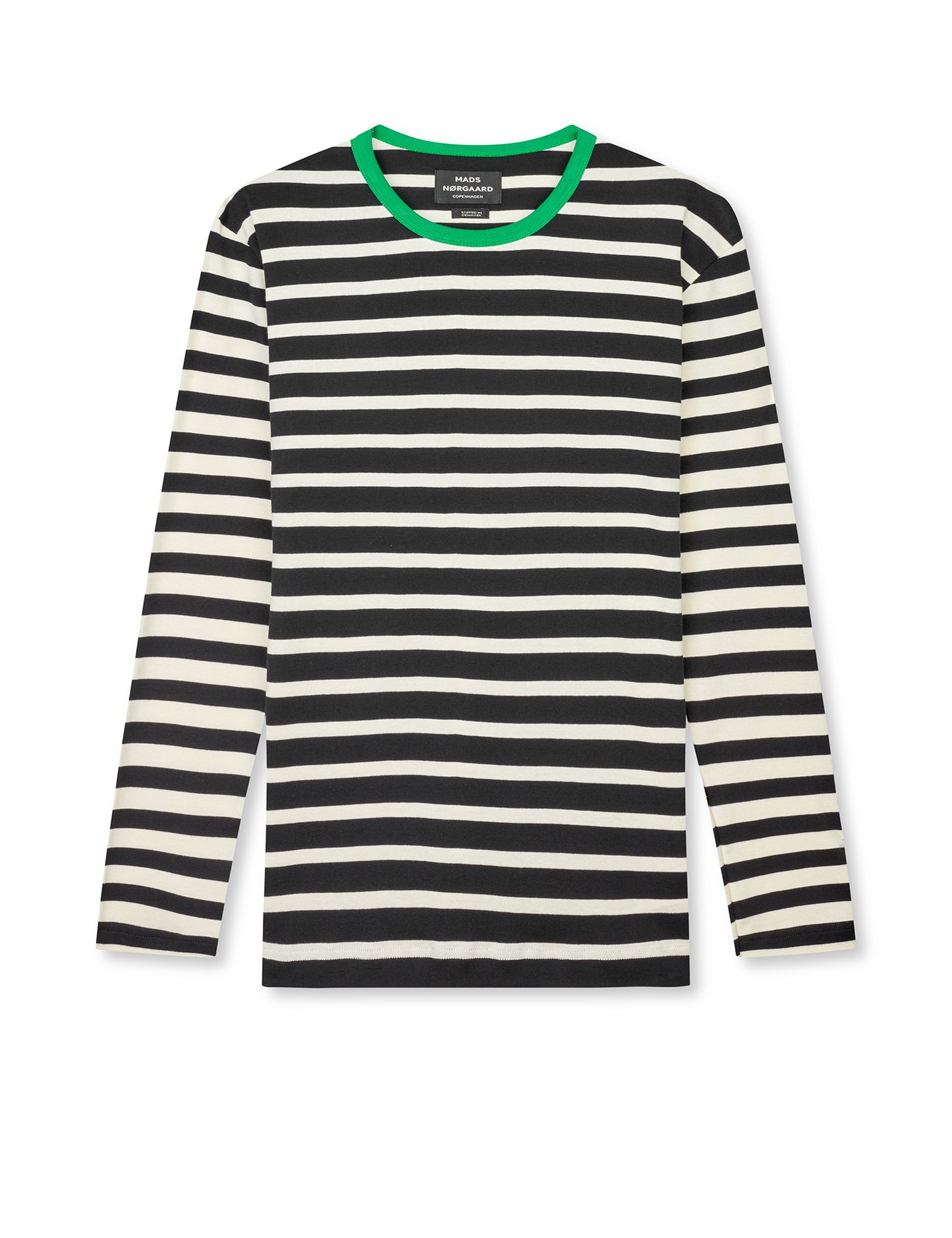 Trio Rib Tobias Tee LS, Black/Seedpearl/Verdant Green