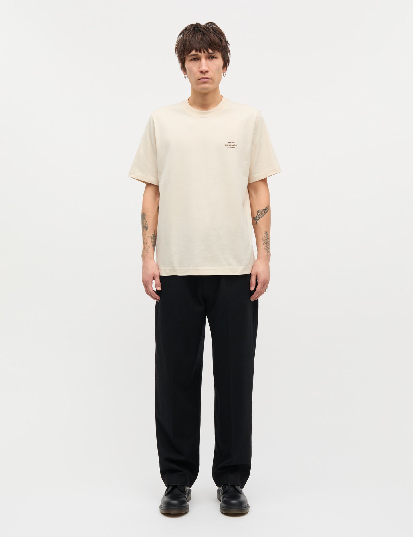 Cotton Jersey Frode Logo Tee FAV, Seedpearl