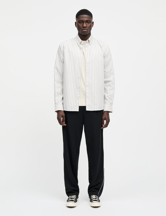 Cotton Oxford Sune Stripe Shirt BD FAV, White/Parisian Night/Rainy Day