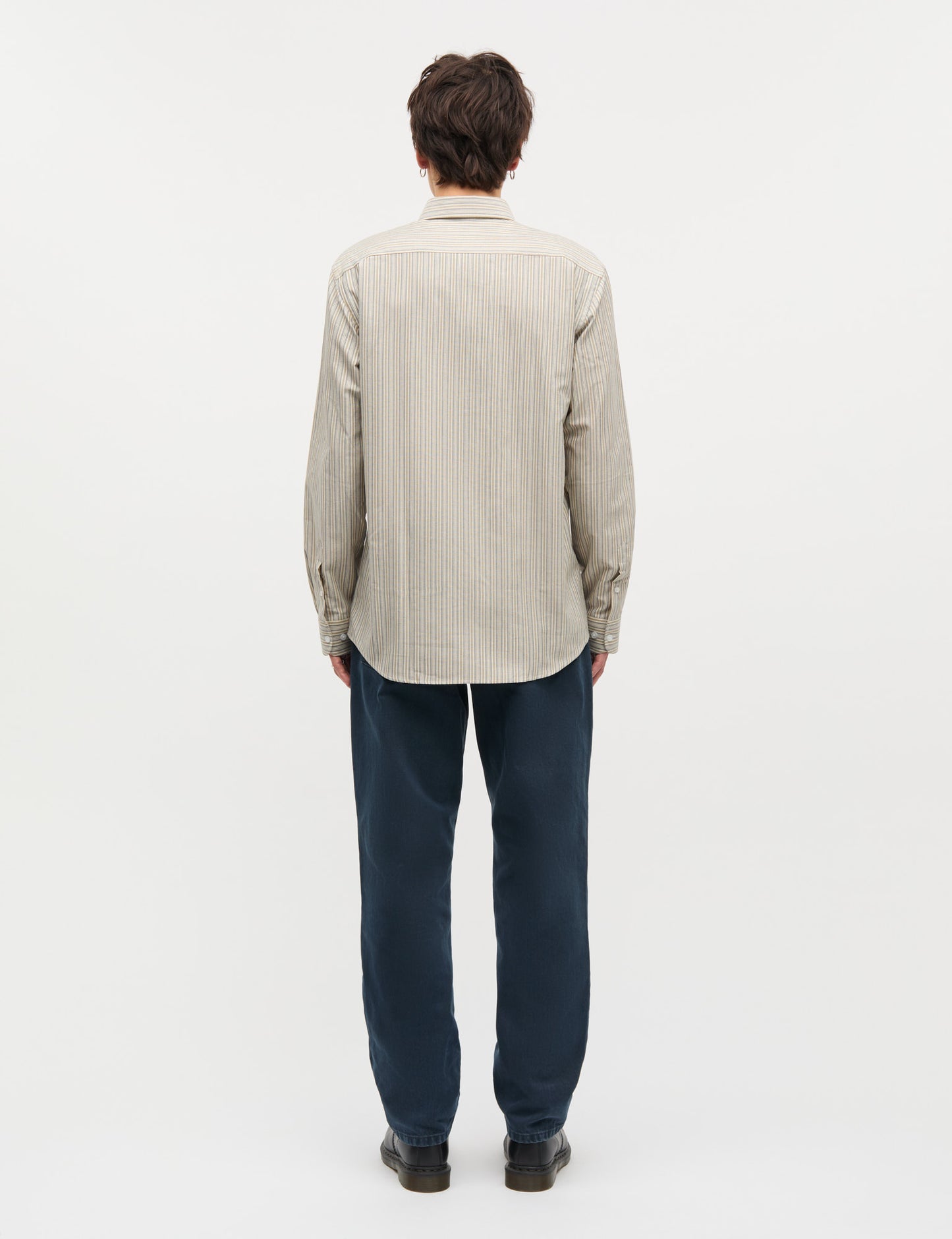 Cotton Oxford Sune Stripe Shirt BD FAV, Parisian Night/Beech