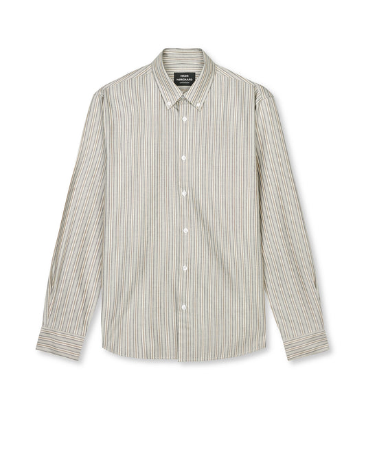 Cotton Oxford Sune Stripe Shirt BD FAV, Parisian Night/Beech