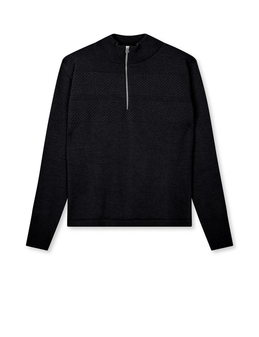 Wool Klemens Half Zip Knit, Sky Captain
