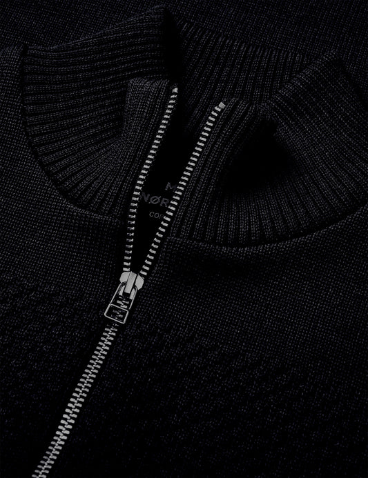 Wool Klemens Half Zip Knit, Sky Captain