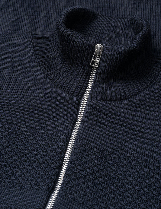 Wool Klemens Half Zip Knit, Sky Captain