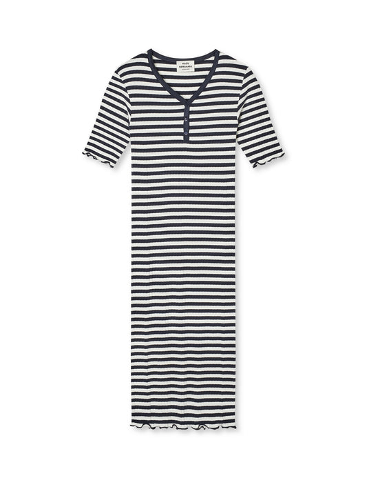 5x5 Stripe Tanya Dress, Vanilla Ice/Parisian Night