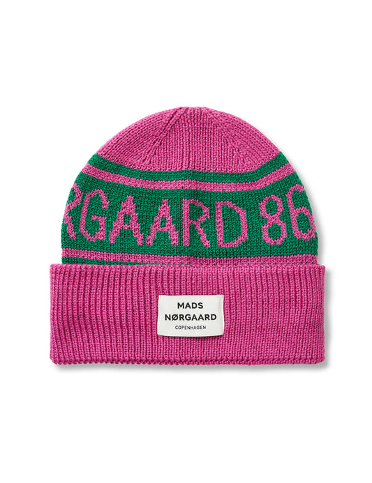 MN Copenhagen Anju Beanie, Fuchsia Pink/Black