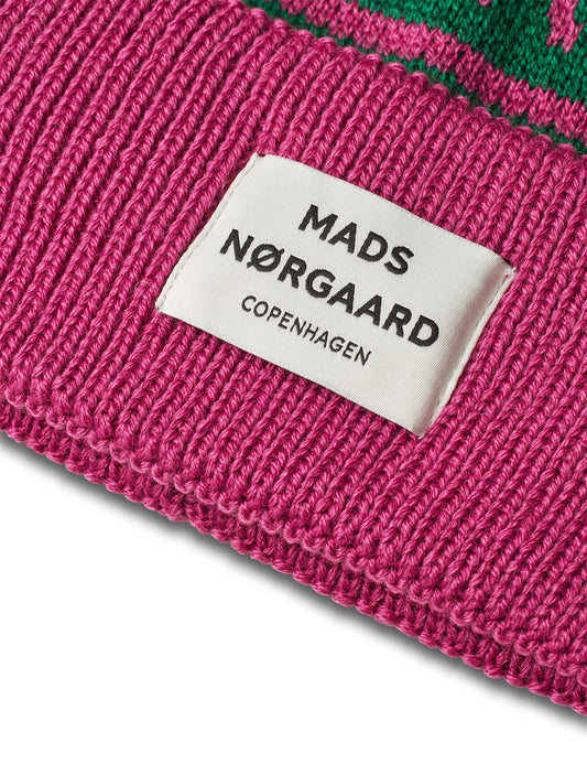 MN Copenhagen Anju Beanie, Fuchsia Pink/Black