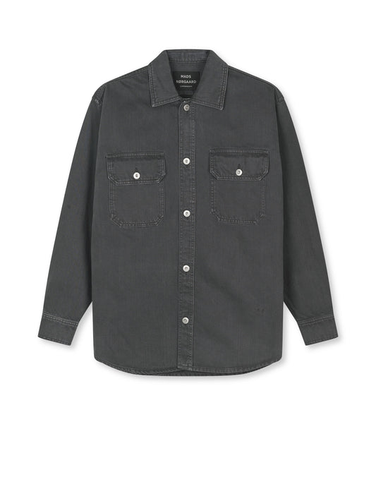 Soil Denim August Dyed Work Shirt, Asphalt