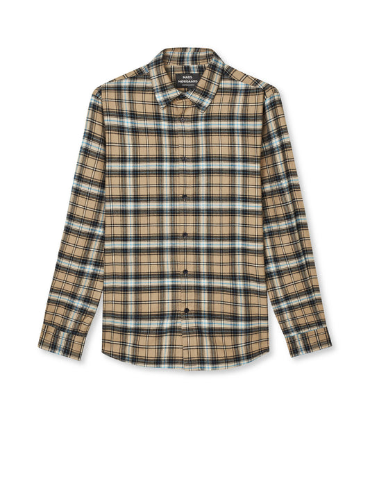 Cotton Flannel Check Sune Shirt, Silver Sage Check