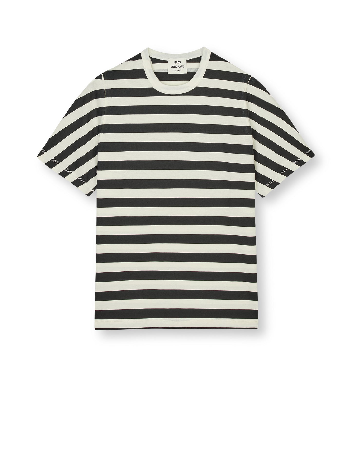Single Cotton Grace Tee, Black/Snow White