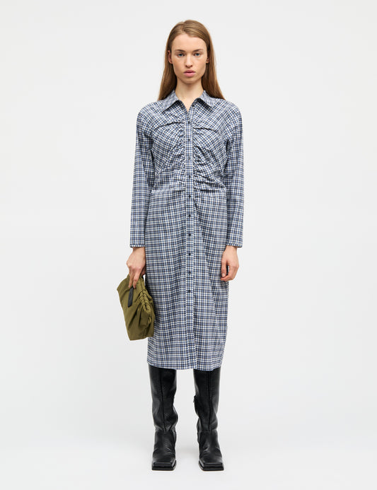 Poplinda Iris Dress, Parisian Night Check