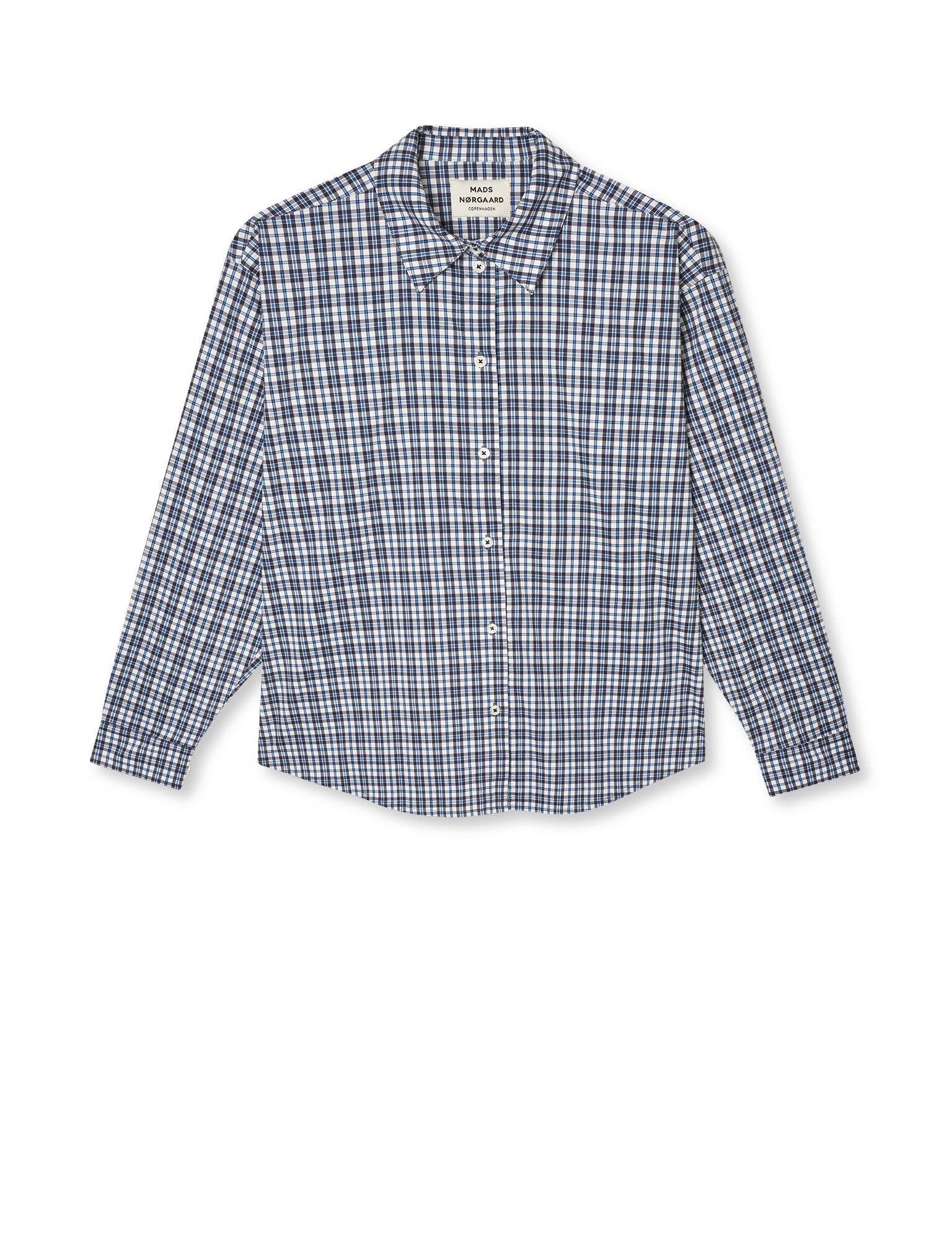 Poplinda Crelly Shirt, Parisian Night Check – MADS NØRGAARD